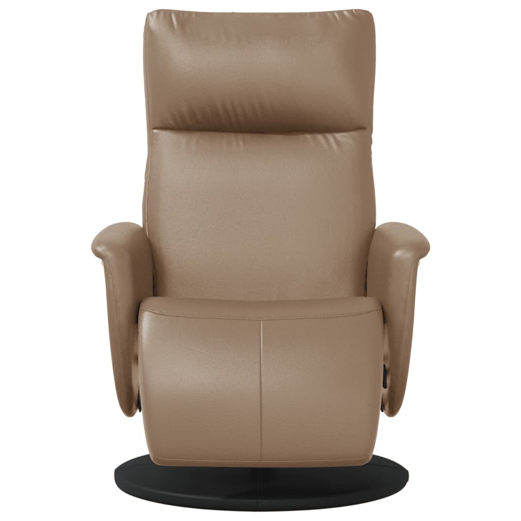 Fauteuil verstelbaar met voetensteun kunstleer cappuccinokleur