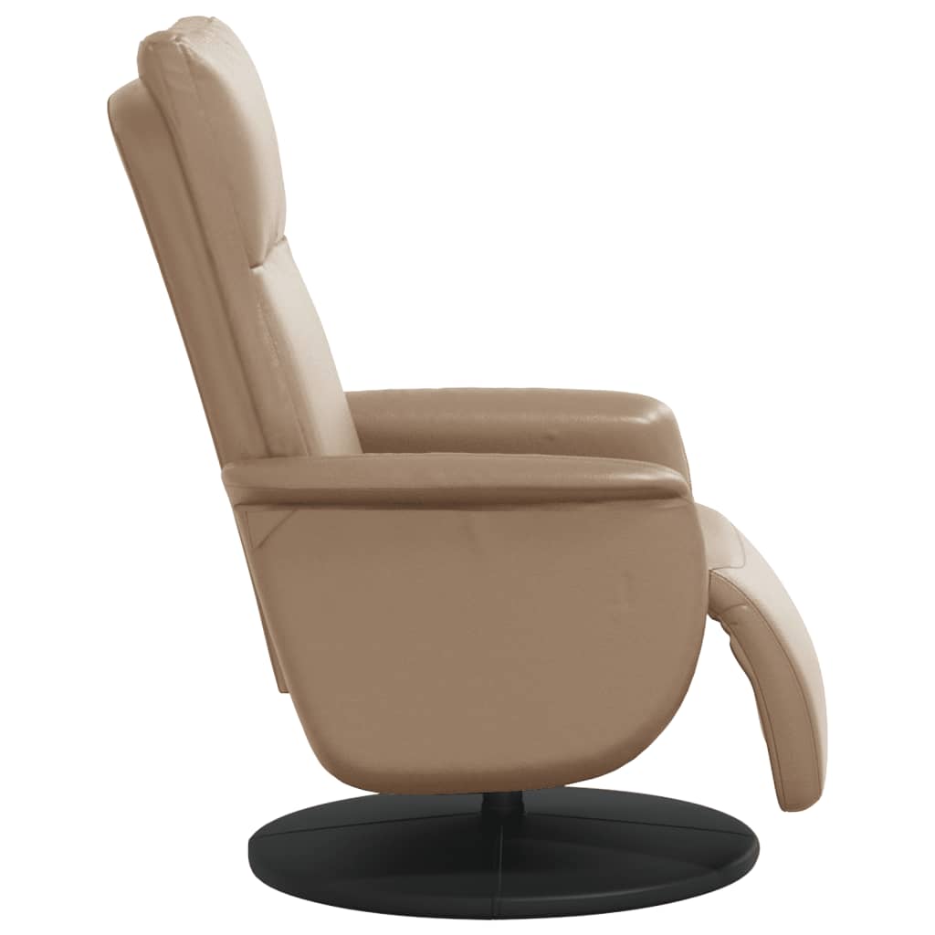 Fauteuil verstelbaar met voetensteun kunstleer cappuccinokleur