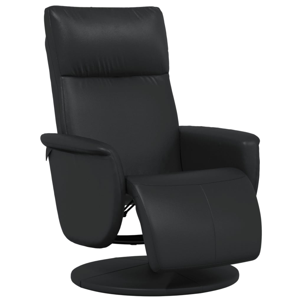 Fauteuil verstelbaar met voetensteun kunstleer zwart