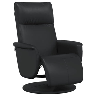 Fauteuil verstelbaar met voetensteun kunstleer zwart