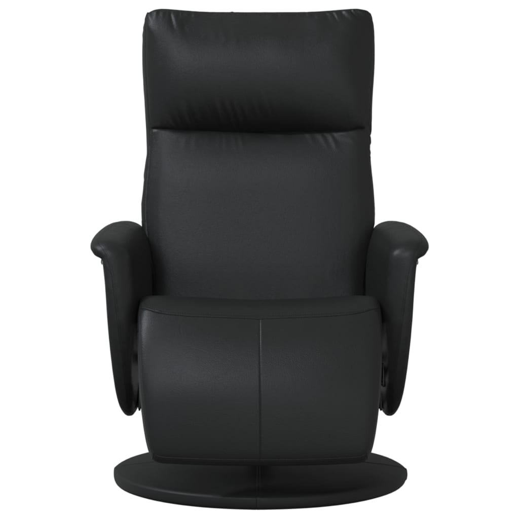 Fauteuil verstelbaar met voetensteun kunstleer zwart