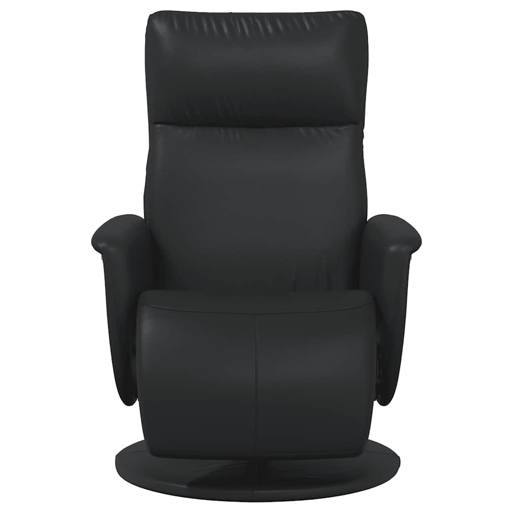 Fauteuil verstelbaar met voetensteun kunstleer zwart