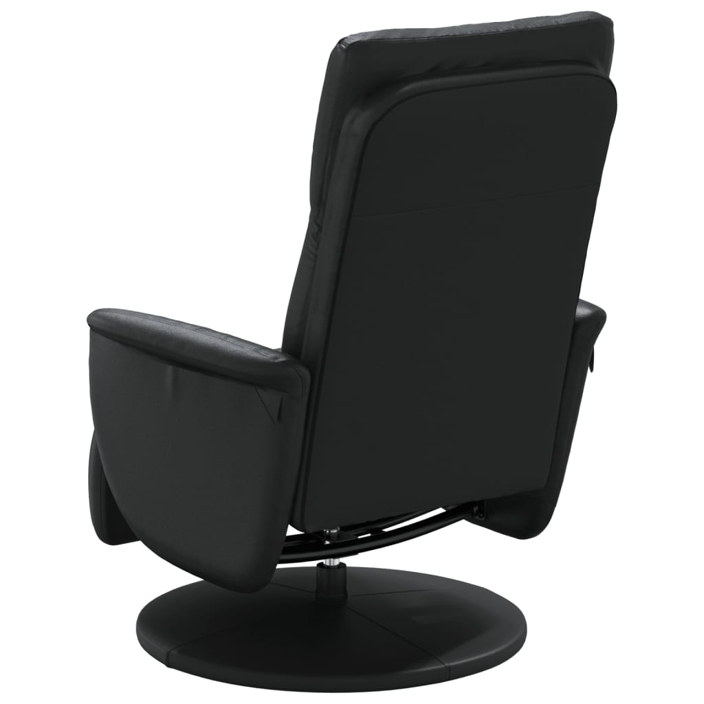 Fauteuil verstelbaar met voetensteun kunstleer zwart
