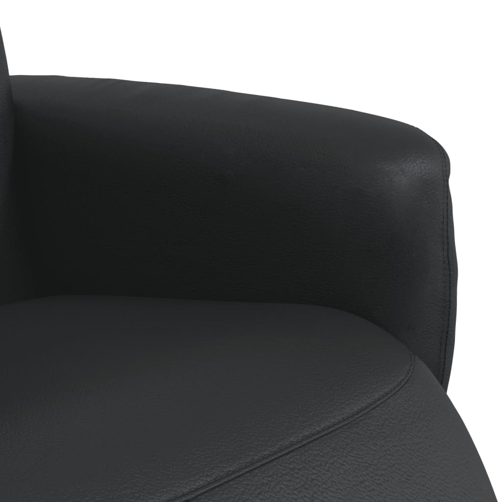 Fauteuil verstelbaar met voetensteun kunstleer zwart