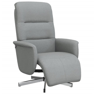 Fauteuil verstelbaar met voetensteun stof lichtgrijs