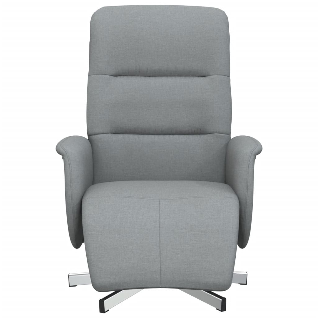 Fauteuil verstelbaar met voetensteun stof lichtgrijs