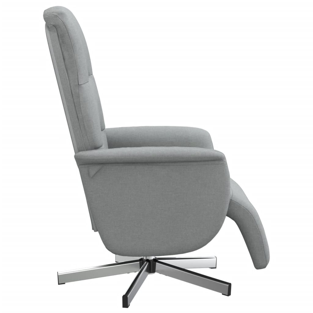 Fauteuil verstelbaar met voetensteun stof lichtgrijs