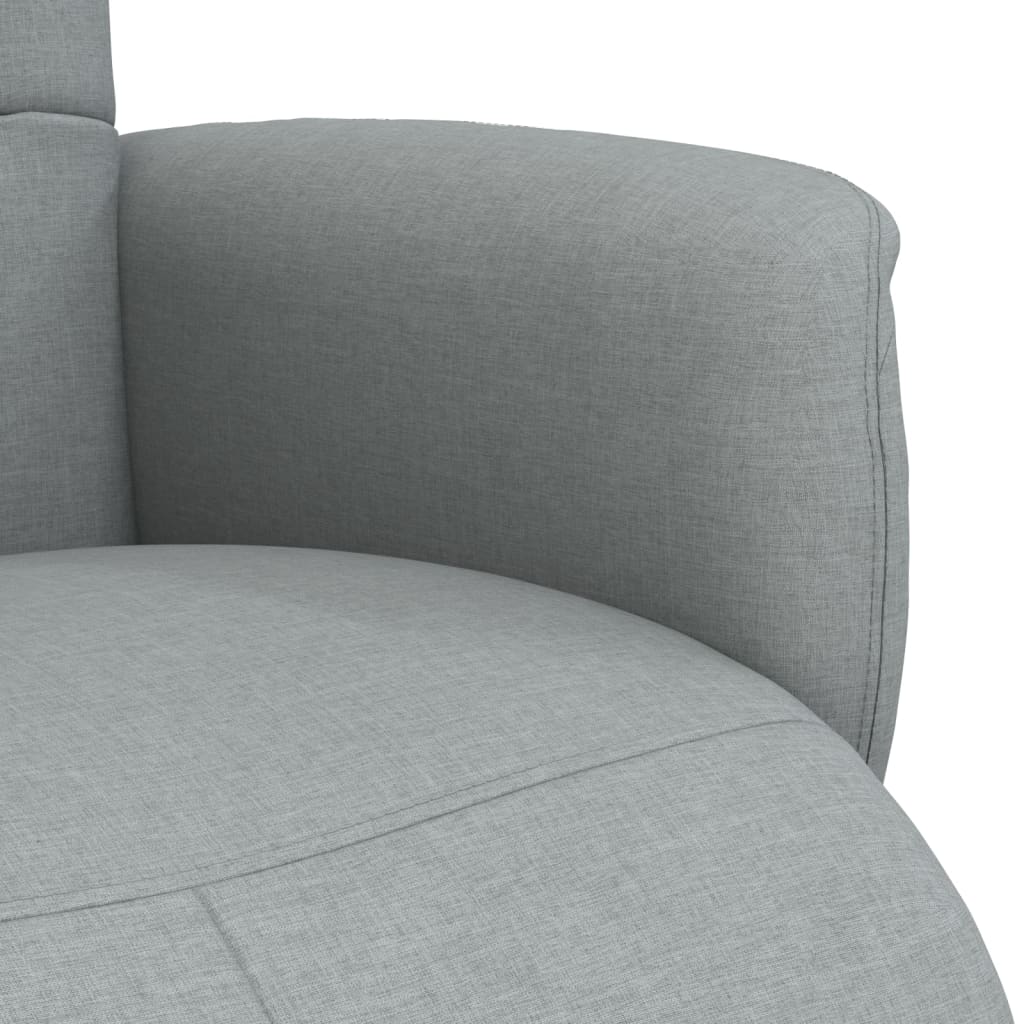 Fauteuil verstelbaar met voetensteun stof lichtgrijs