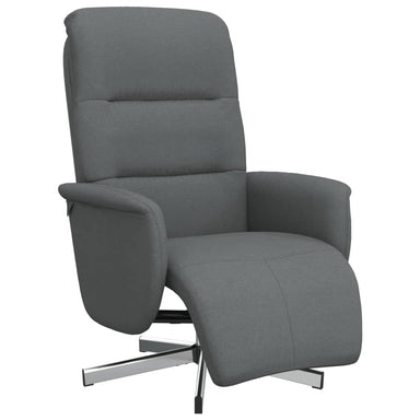 Fauteuil verstelbaar met voetensteun stof donkergrijs