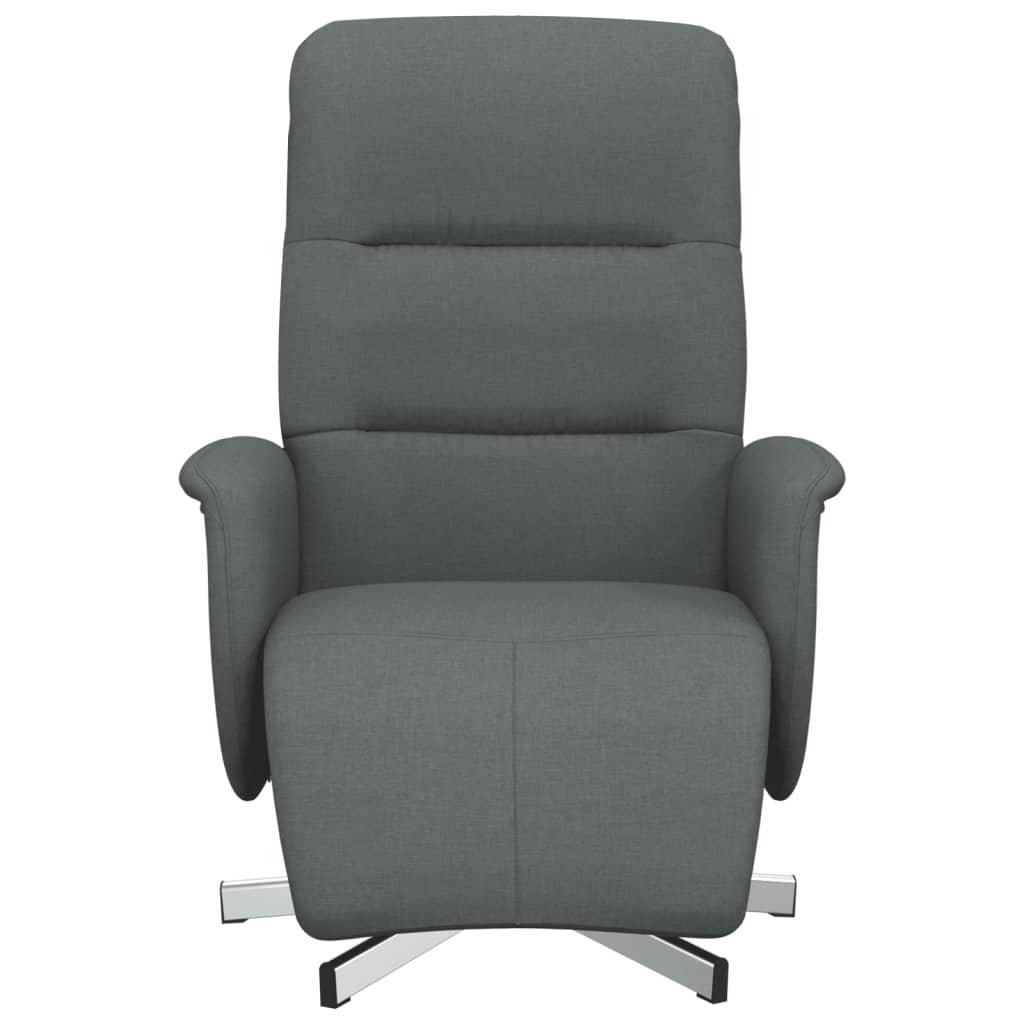 Fauteuil verstelbaar met voetensteun stof donkergrijs