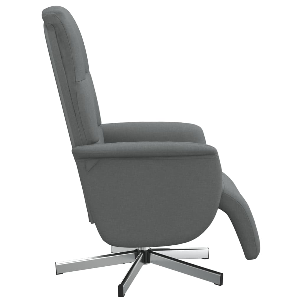 Fauteuil verstelbaar met voetensteun stof donkergrijs
