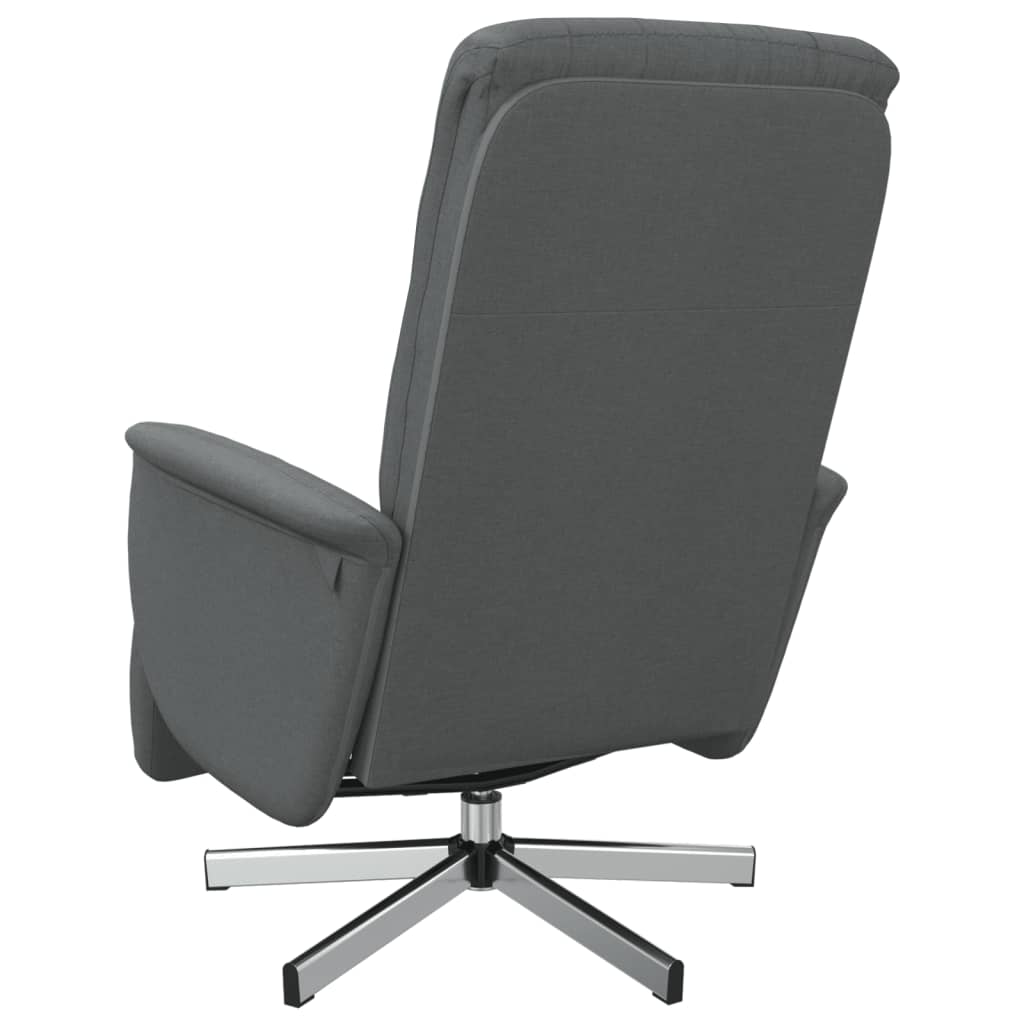 Fauteuil verstelbaar met voetensteun stof donkergrijs