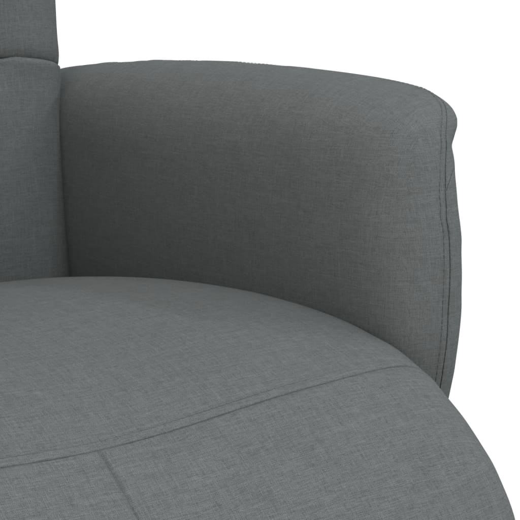 Fauteuil verstelbaar met voetensteun stof donkergrijs