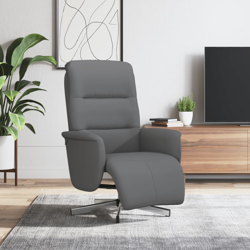 Fauteuil verstelbaar met voetensteun stof donkergrijs