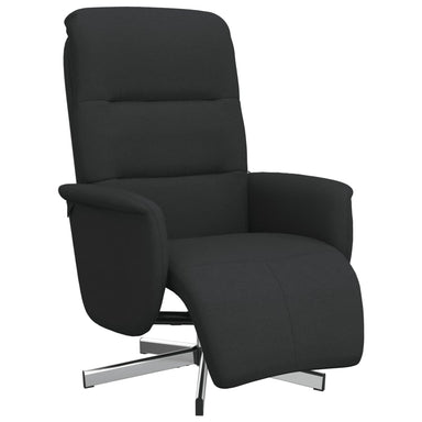 Fauteuil verstelbaar met voetensteun stof zwart