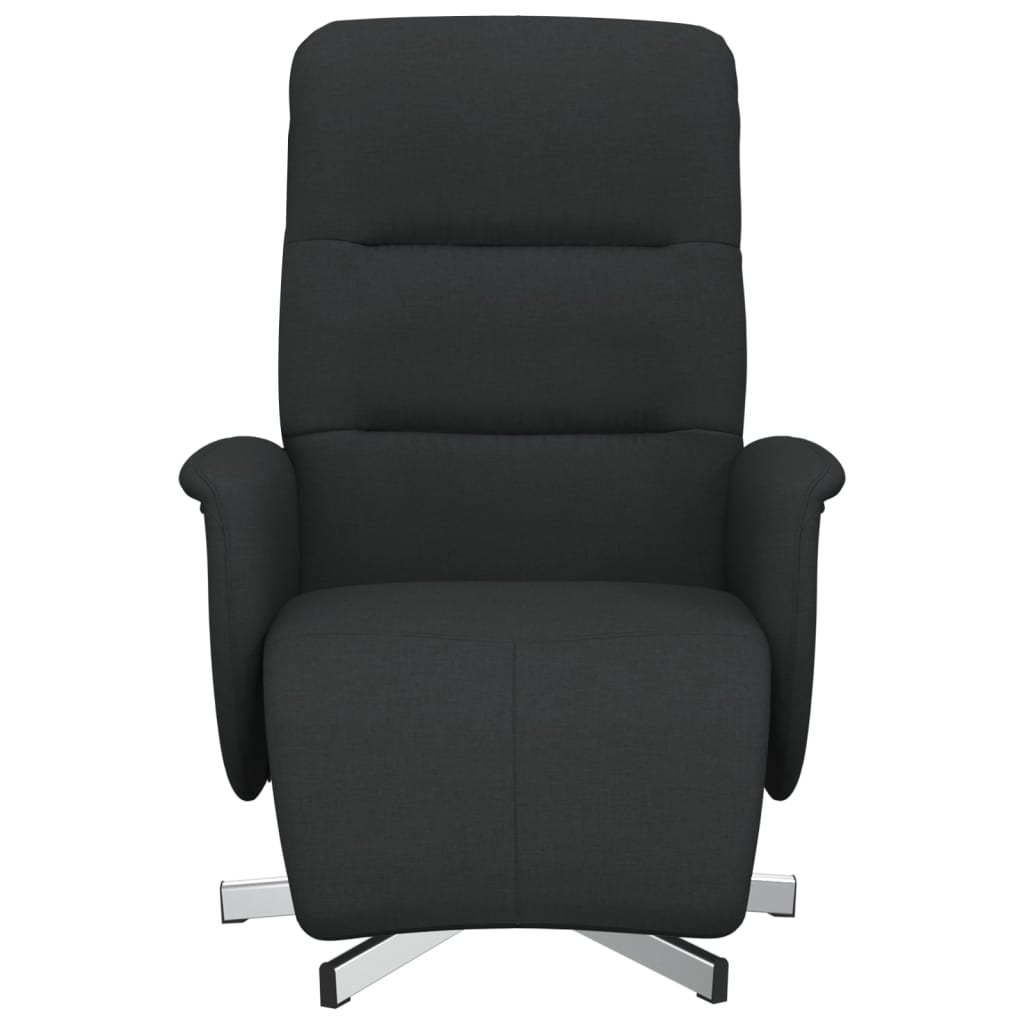 Fauteuil verstelbaar met voetensteun stof zwart