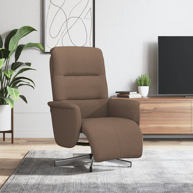 Fauteuil verstelbaar met voetensteun stof bruin
