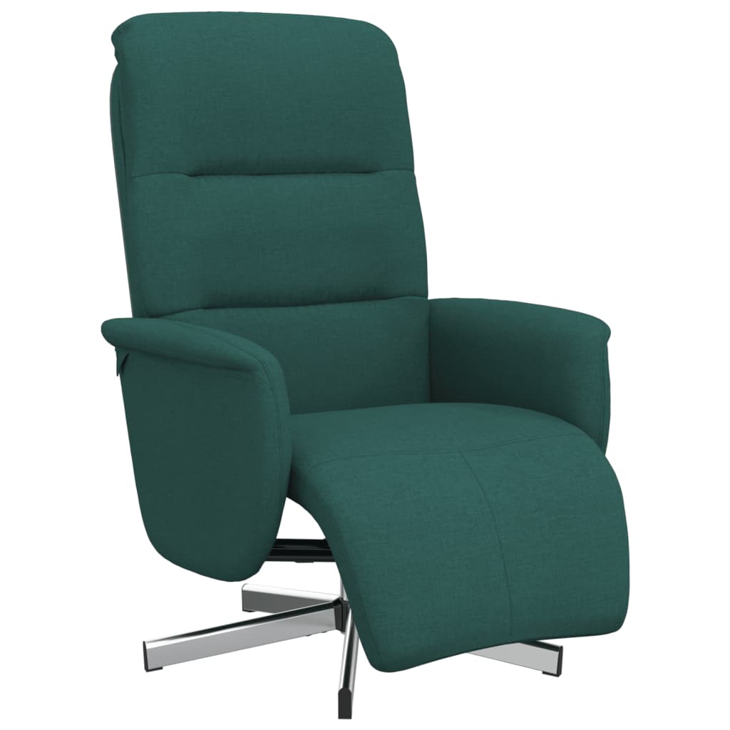 Fauteuil verstelbaar met voetensteun stof donkergroen