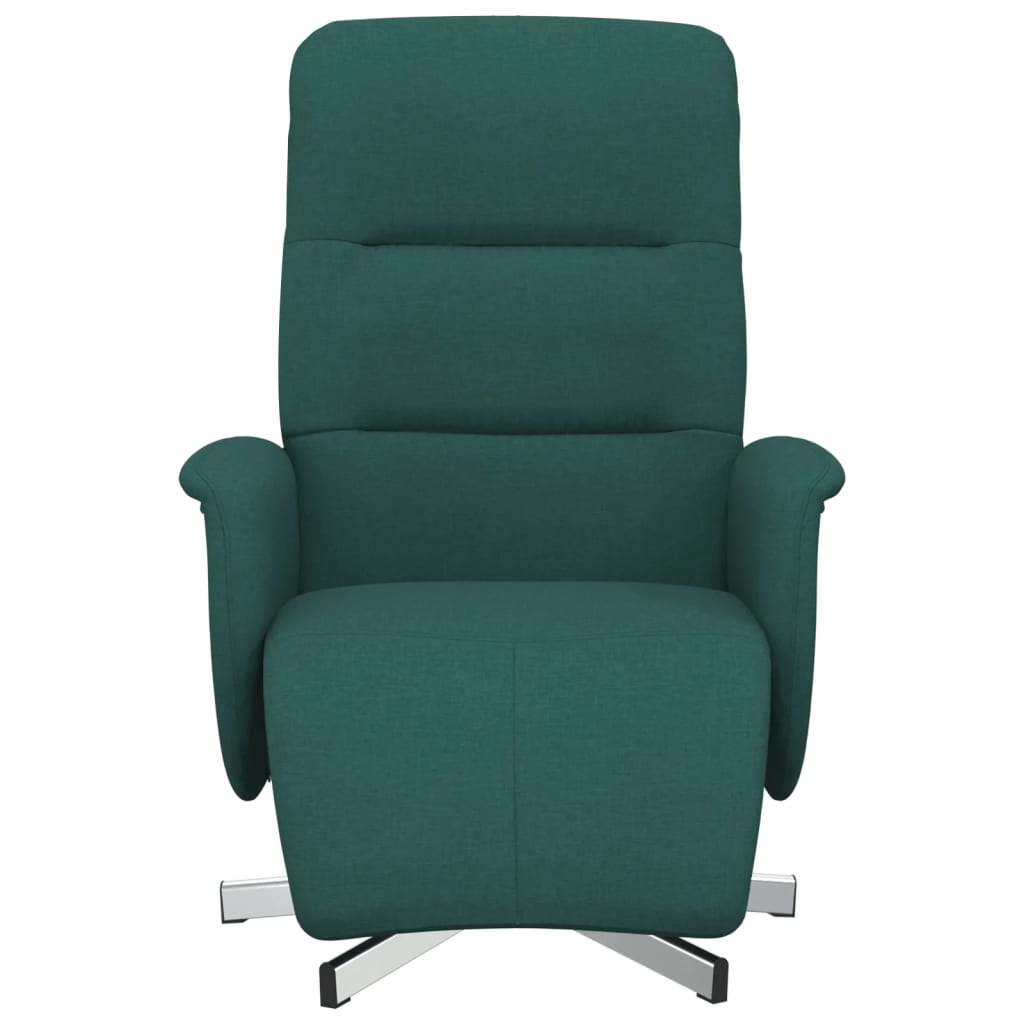 Fauteuil verstelbaar met voetensteun stof donkergroen