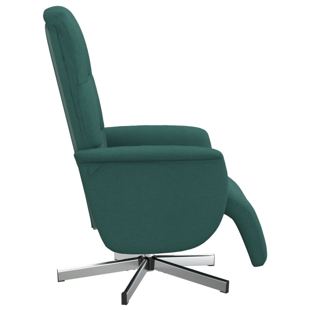 Fauteuil verstelbaar met voetensteun stof donkergroen
