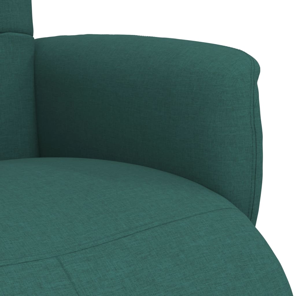 Fauteuil verstelbaar met voetensteun stof donkergroen