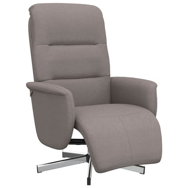 Fauteuil verstelbaar met voetensteun stof taupe