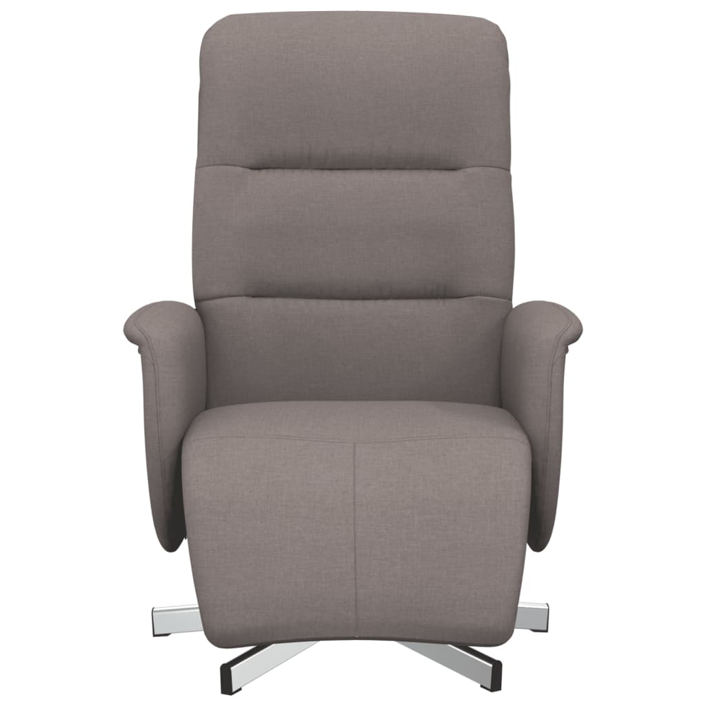 Fauteuil verstelbaar met voetensteun stof taupe