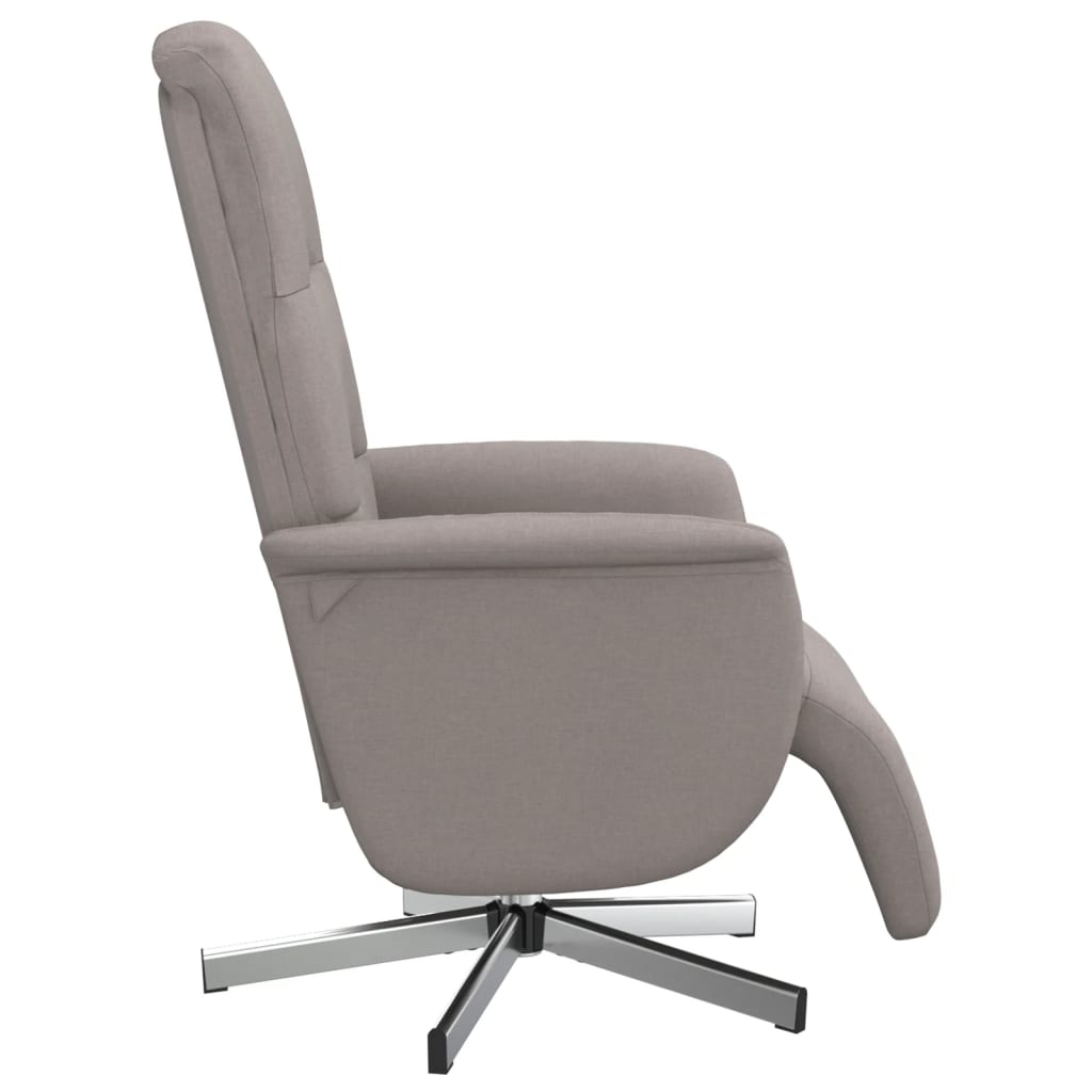 Fauteuil verstelbaar met voetensteun stof taupe