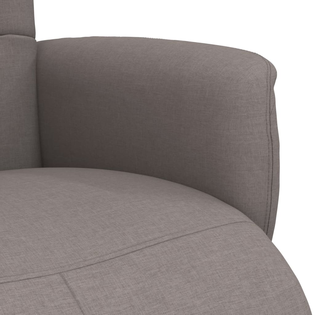Fauteuil verstelbaar met voetensteun stof taupe