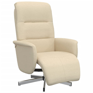 Fauteuil verstelbaar met voetensteun stof crèmekleurig