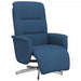 Fauteuil verstelbaar met voetensteun stof blauw