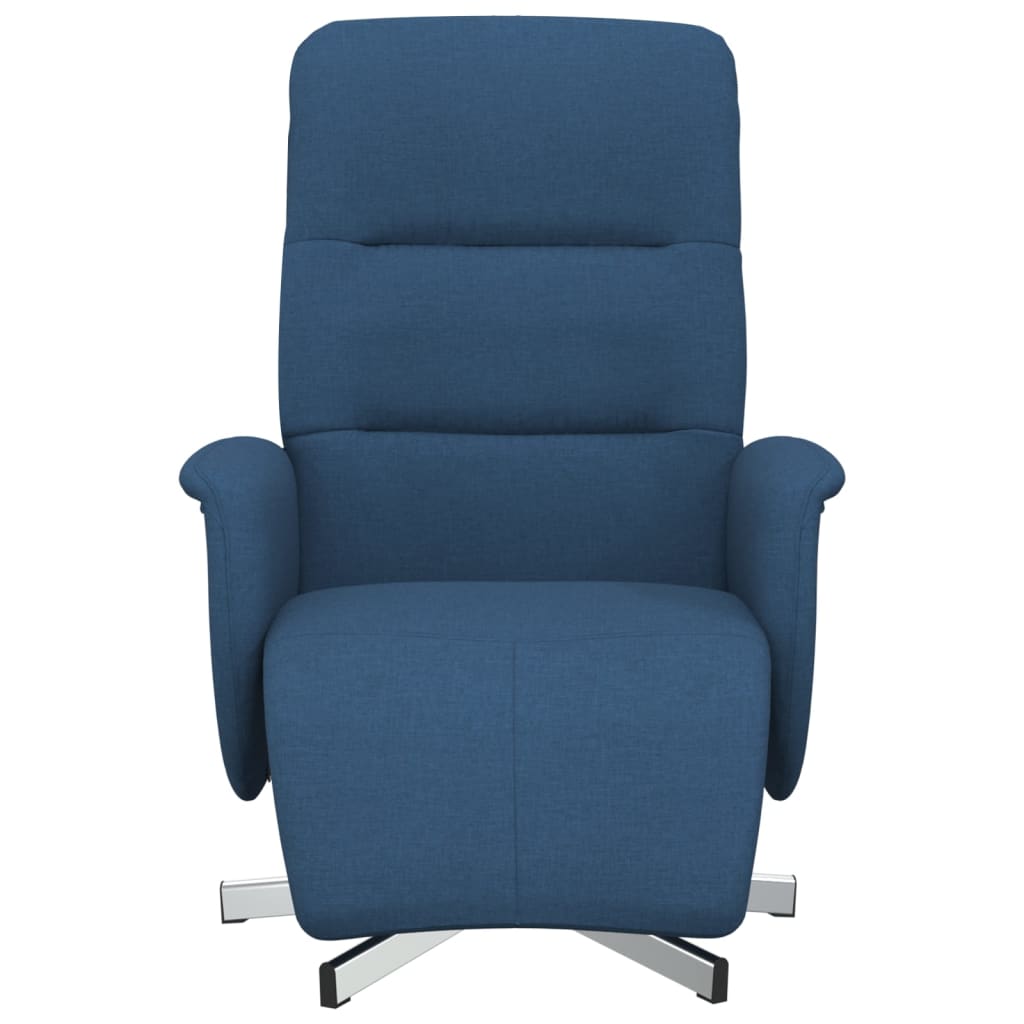 Fauteuil verstelbaar met voetensteun stof blauw