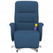 Massagestoel verstelbaar met voetensteun stof blauw