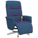 Massagestoel verstelbaar met voetensteun stof blauw
