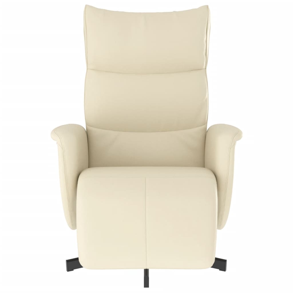 Fauteuil verstelbaar met voetensteun kunstleer crèmekleurig
