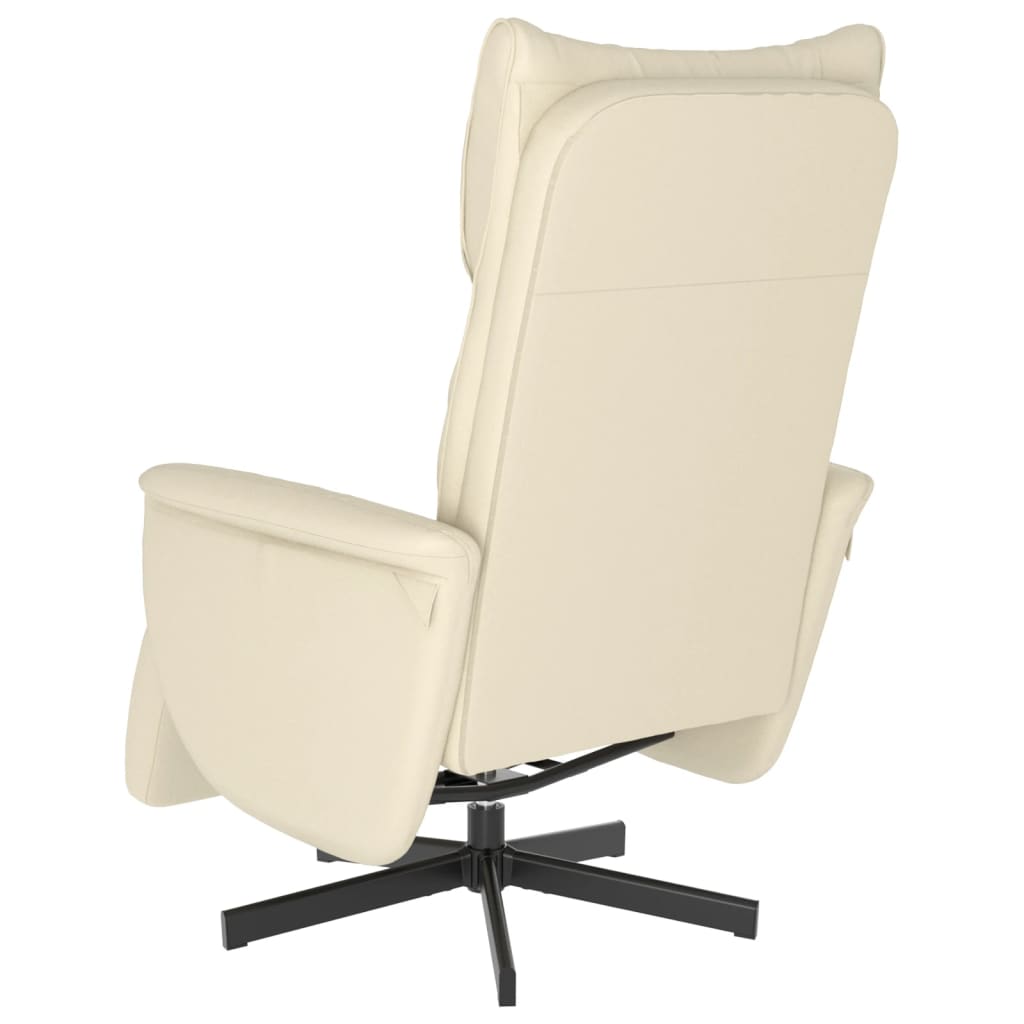 Fauteuil verstelbaar met voetensteun kunstleer crèmekleurig