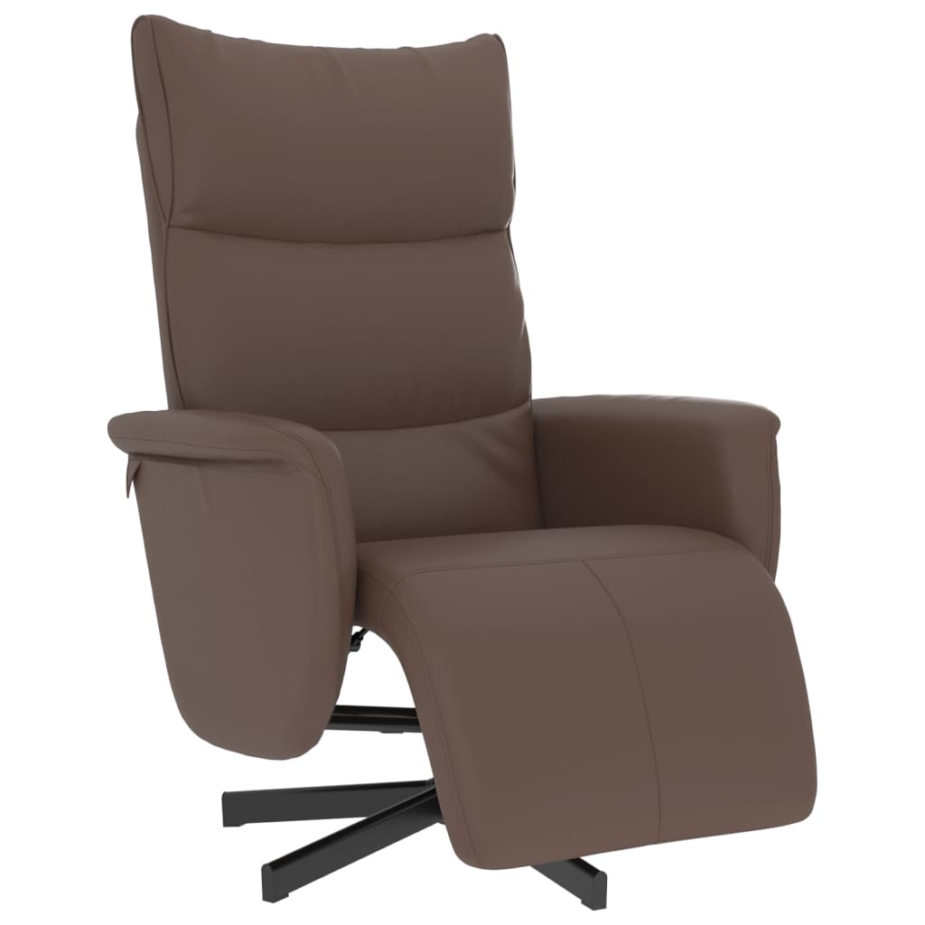 Fauteuil verstelbaar met voetensteun kunstleer bruin