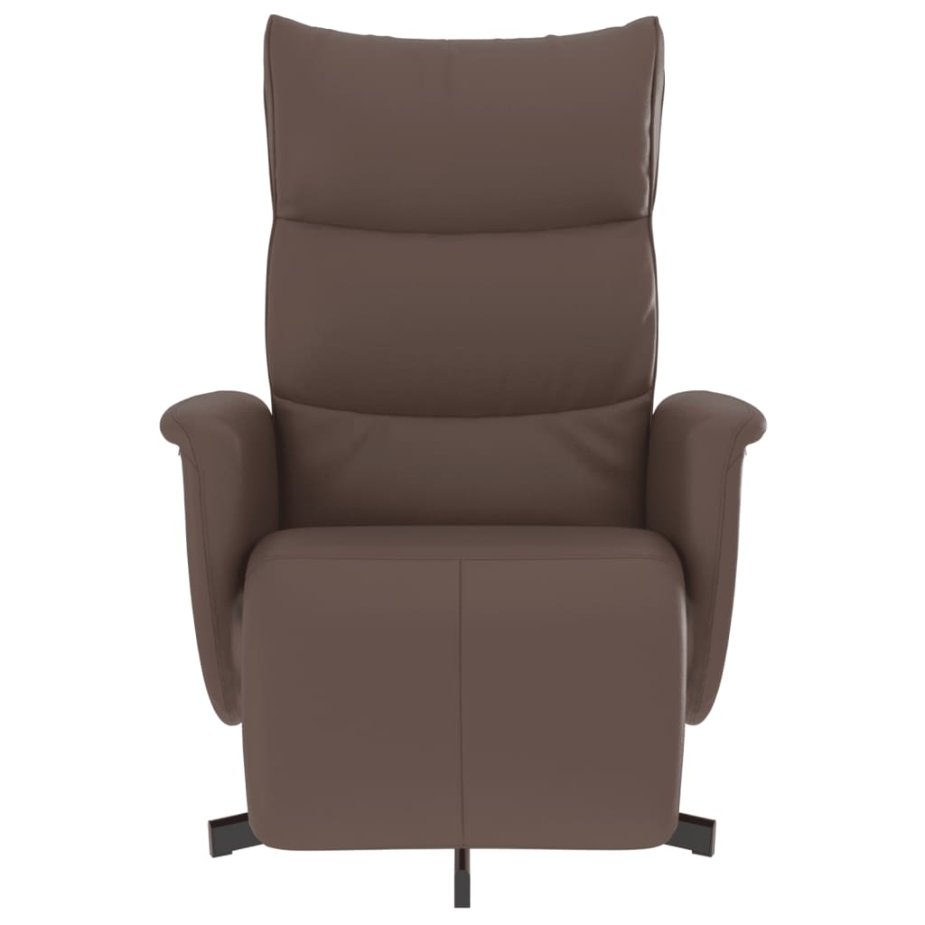Fauteuil verstelbaar met voetensteun kunstleer bruin