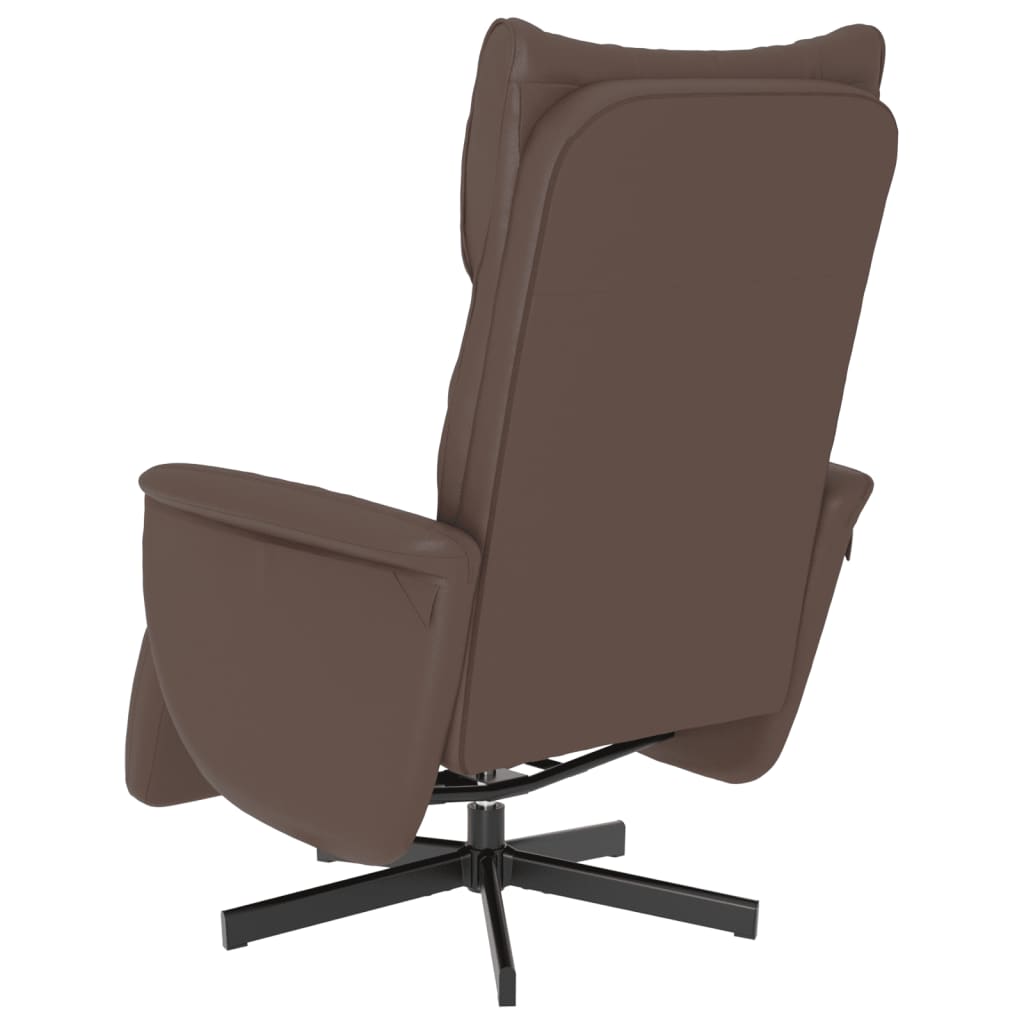 Fauteuil verstelbaar met voetensteun kunstleer bruin