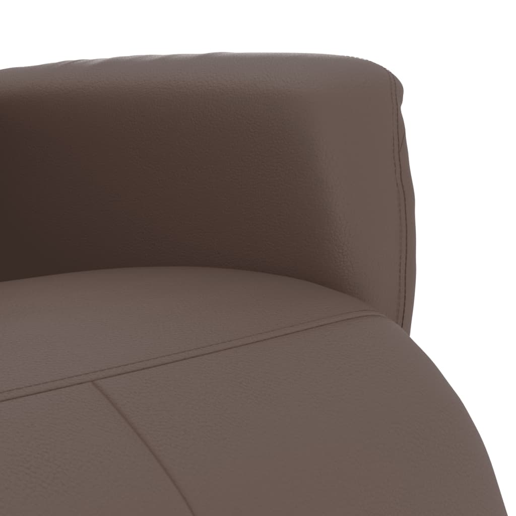 Fauteuil verstelbaar met voetensteun kunstleer bruin