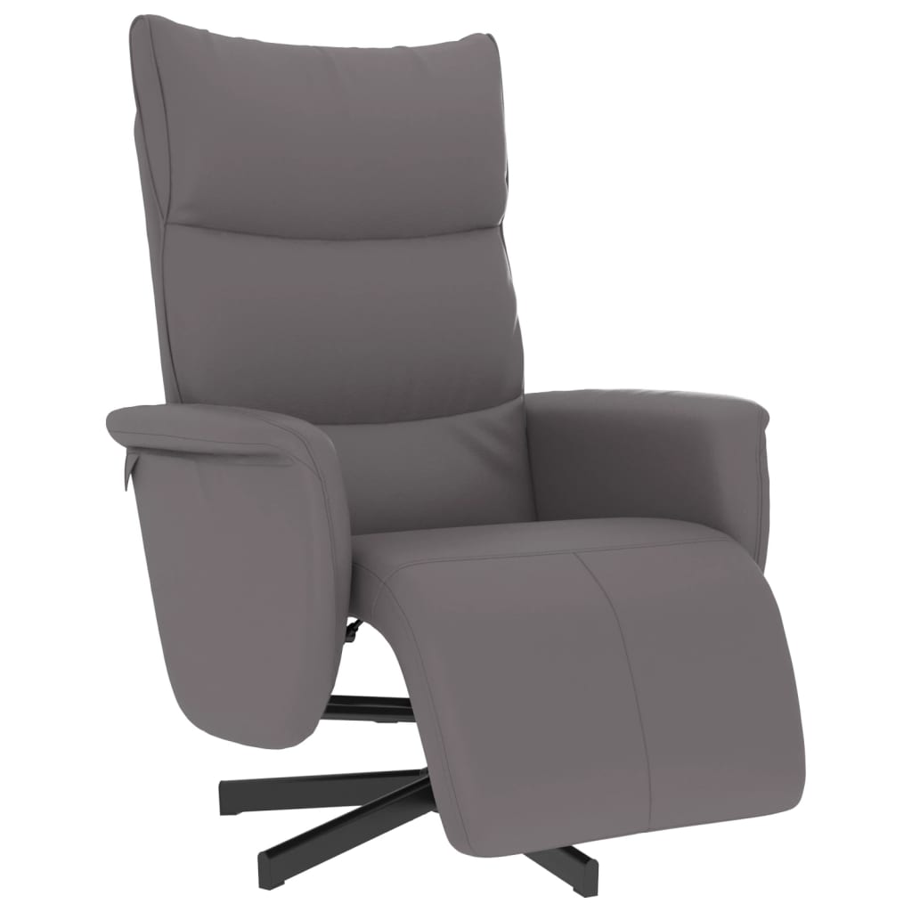 Fauteuil verstelbaar met voetensteun kunstleer grijs