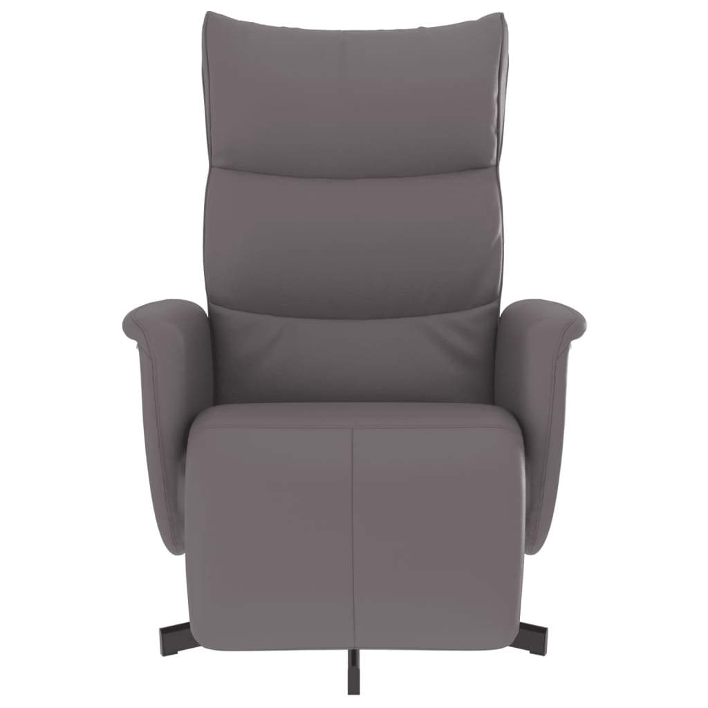 Fauteuil verstelbaar met voetensteun kunstleer grijs