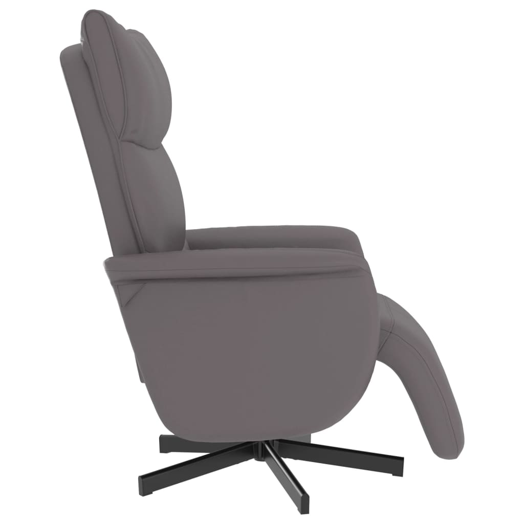 Fauteuil verstelbaar met voetensteun kunstleer grijs