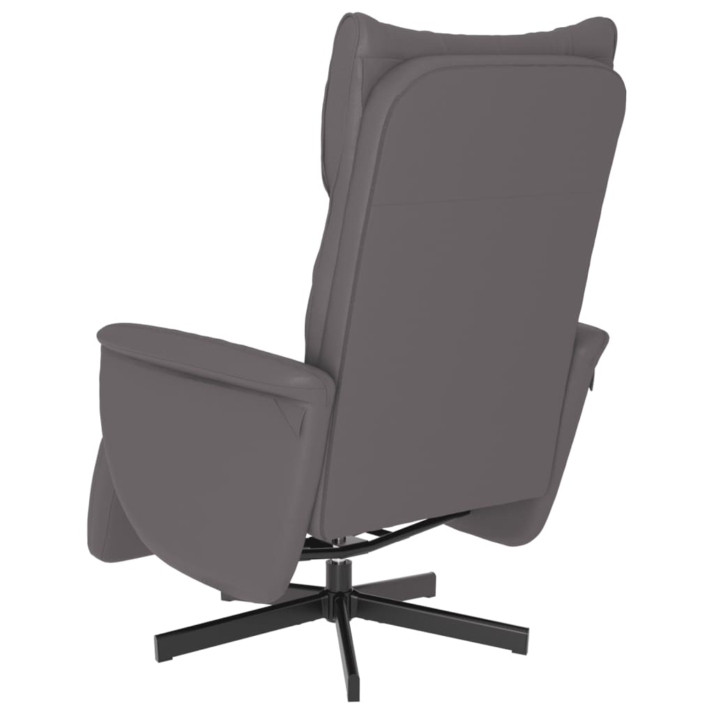 Fauteuil verstelbaar met voetensteun kunstleer grijs