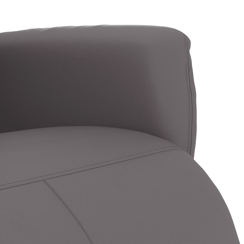 Fauteuil verstelbaar met voetensteun kunstleer grijs