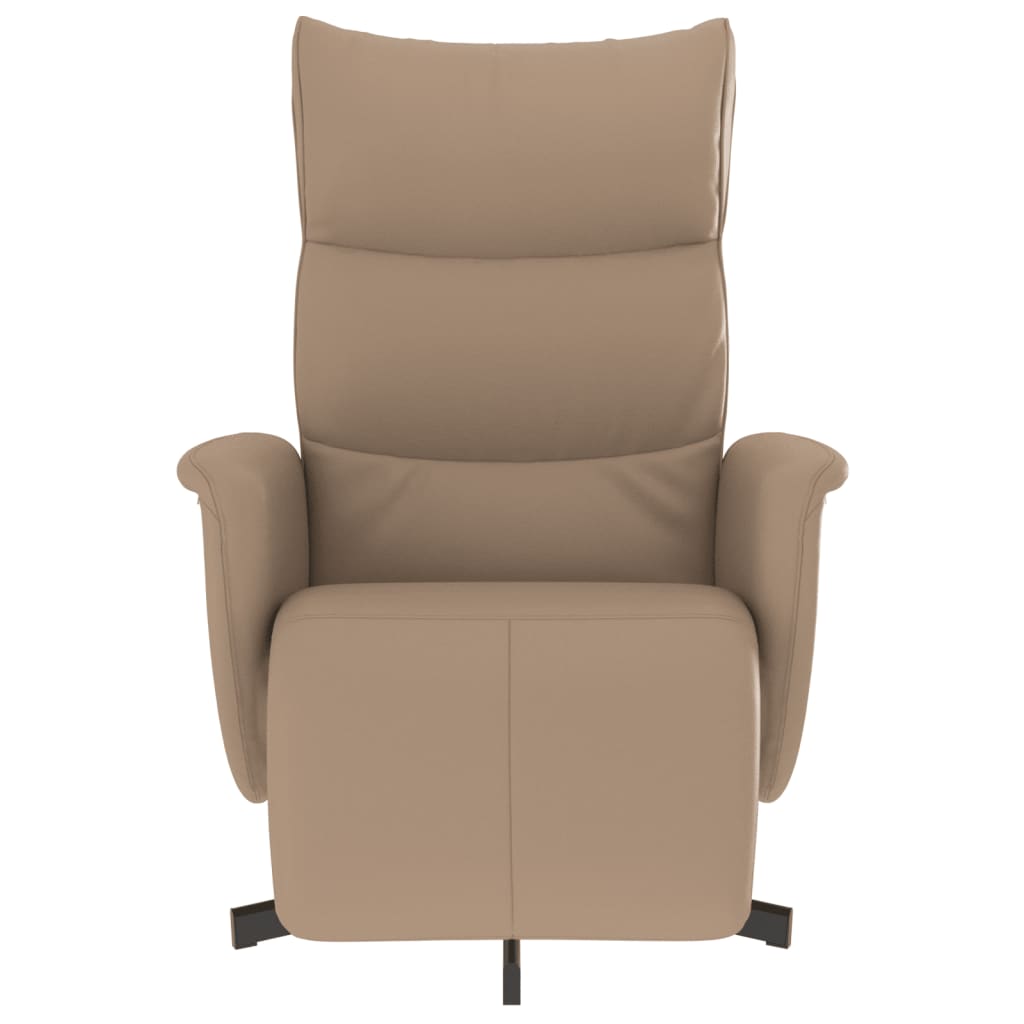 Fauteuil verstelbaar met voetensteun kunstleer cappuccinokleur