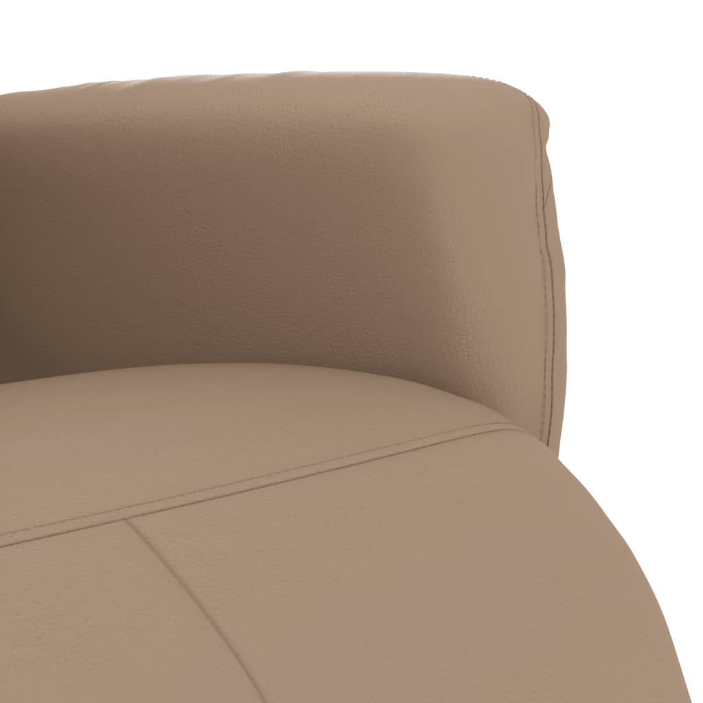 Fauteuil verstelbaar met voetensteun kunstleer cappuccinokleur