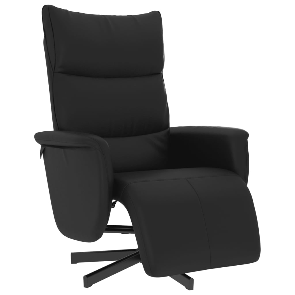 Fauteuil verstelbaar met voetensteun kunstleer zwart