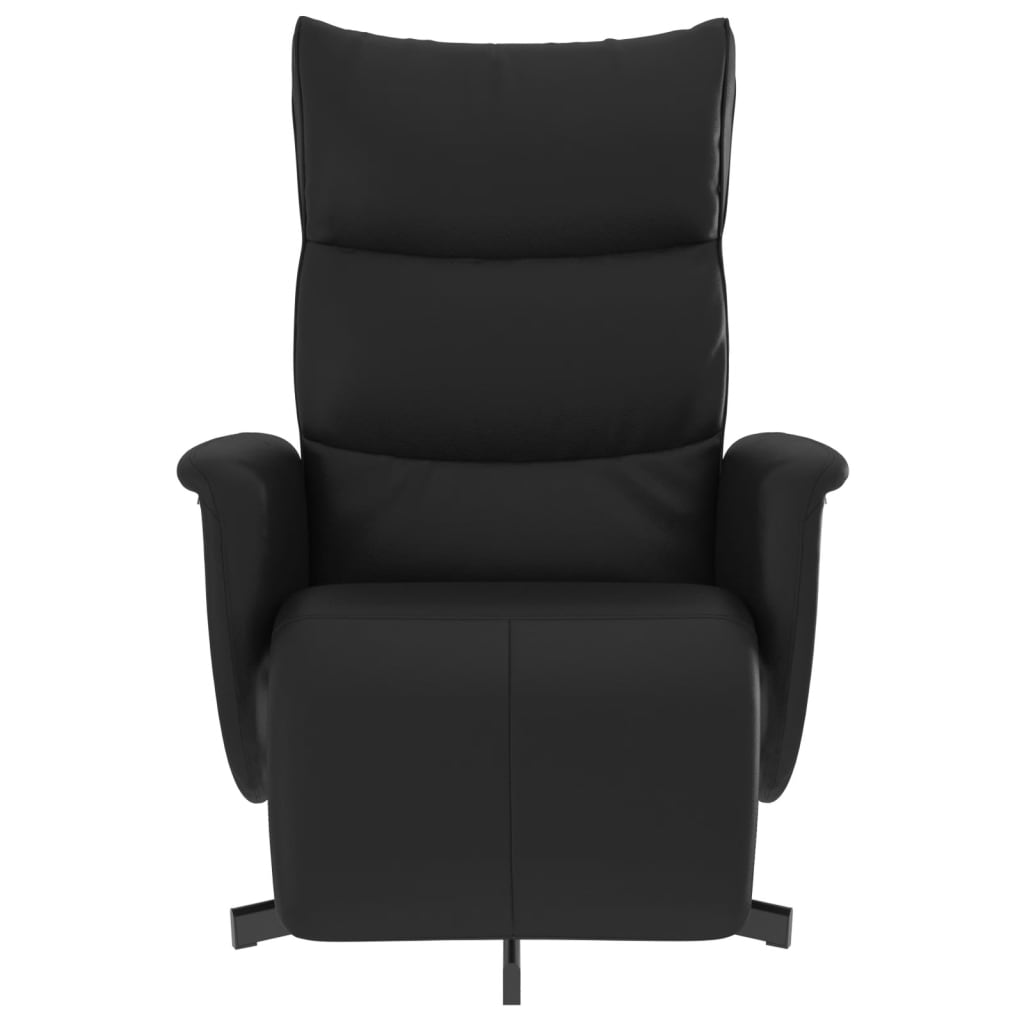 Fauteuil verstelbaar met voetensteun kunstleer zwart