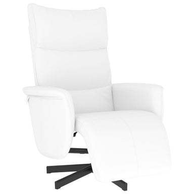 Fauteuil verstelbaar met voetensteun kunstleer wit